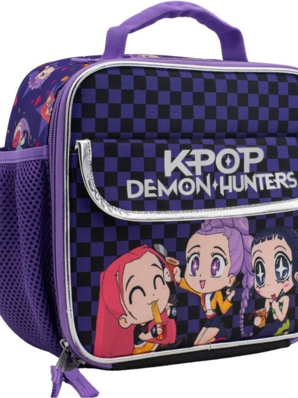 NWT Purple K Pop Demon Hunters Kids Lunch Box with Snack Pouch - Picture 2 of 10